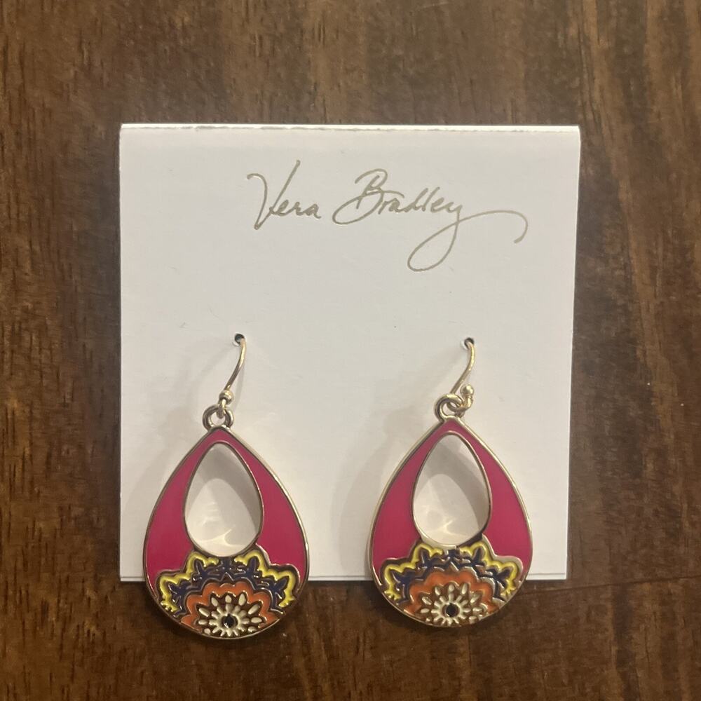 Vera Bradley Teardrop Earrings Rio 14k Gold Filled NWT